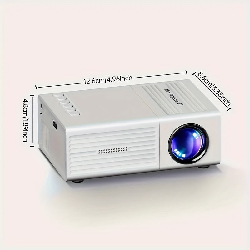 iOS, Android, Full HD 1080P Portable Mini Projector - Compatible with Windows & More, Compact Cube Design, Includes Remote Control, USB-Powered, Ideal for Smartphones, PS4, and USB Devices
