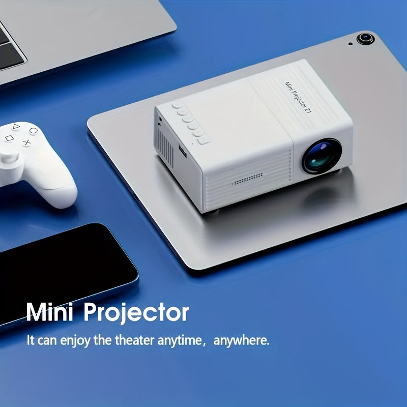 iOS, Android, Full HD 1080P Portable Mini Projector - Compatible with Windows & More, Compact Cube Design, Includes Remote Control, USB-Powered, Ideal for Smartphones, PS4, and USB Devices