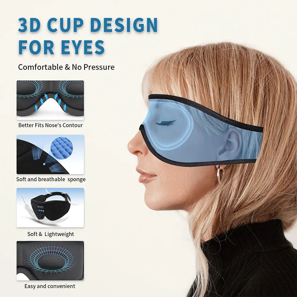 3D Eye Mask For Sleep with Headphones Bluetooth
