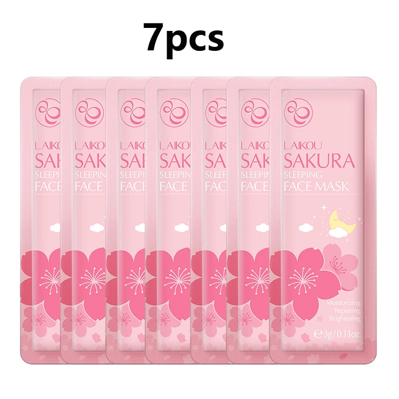 7pcs Moisturizing Facial Mask Hydrating Sleeping Face Sheet Masks Repairing