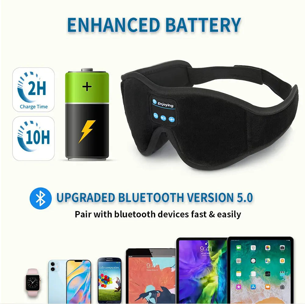3D Eye Mask For Sleep with Headphones Bluetooth