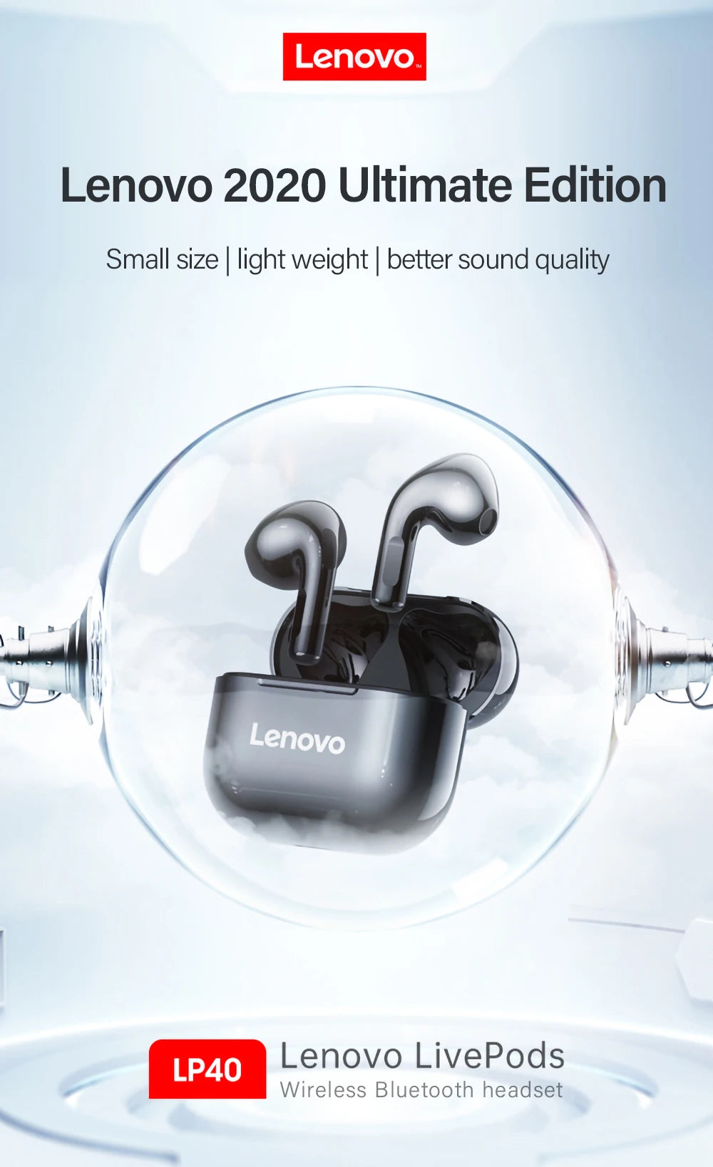 Lenovo LP40 wireless headphones  For Phone Android