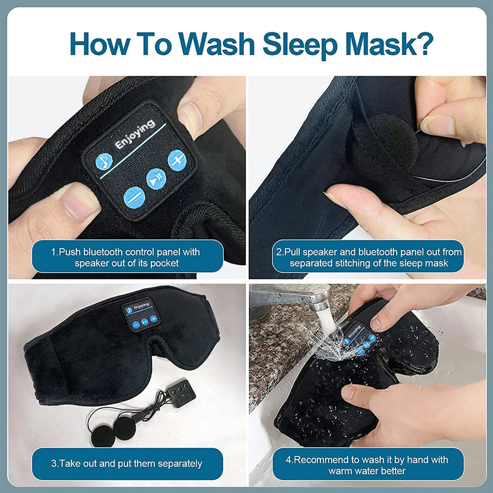 3D Eye Mask For Sleep with Headphones Bluetooth