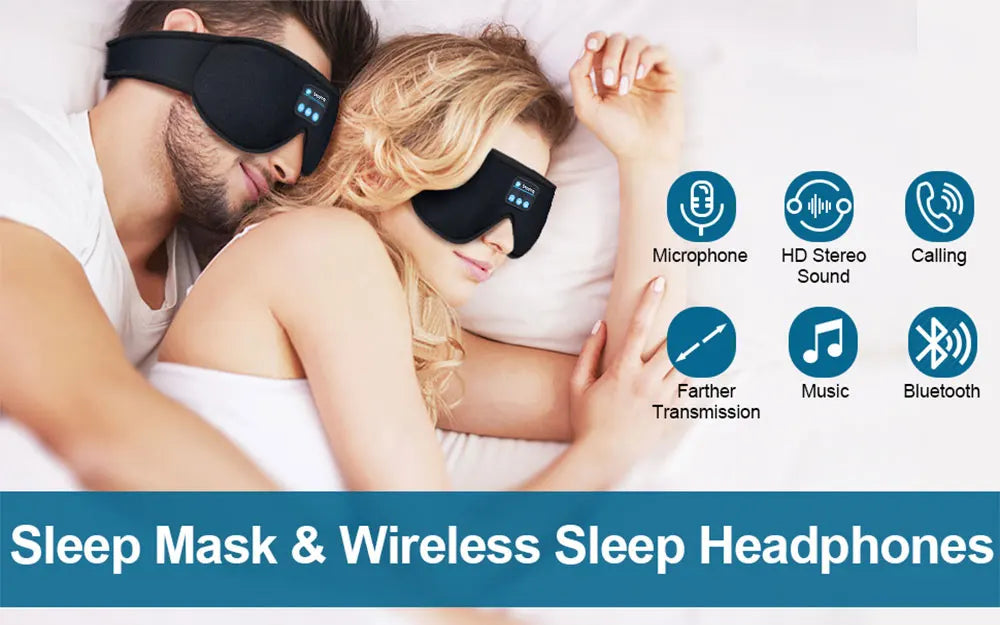 3D Eye Mask For Sleep with Headphones Bluetooth