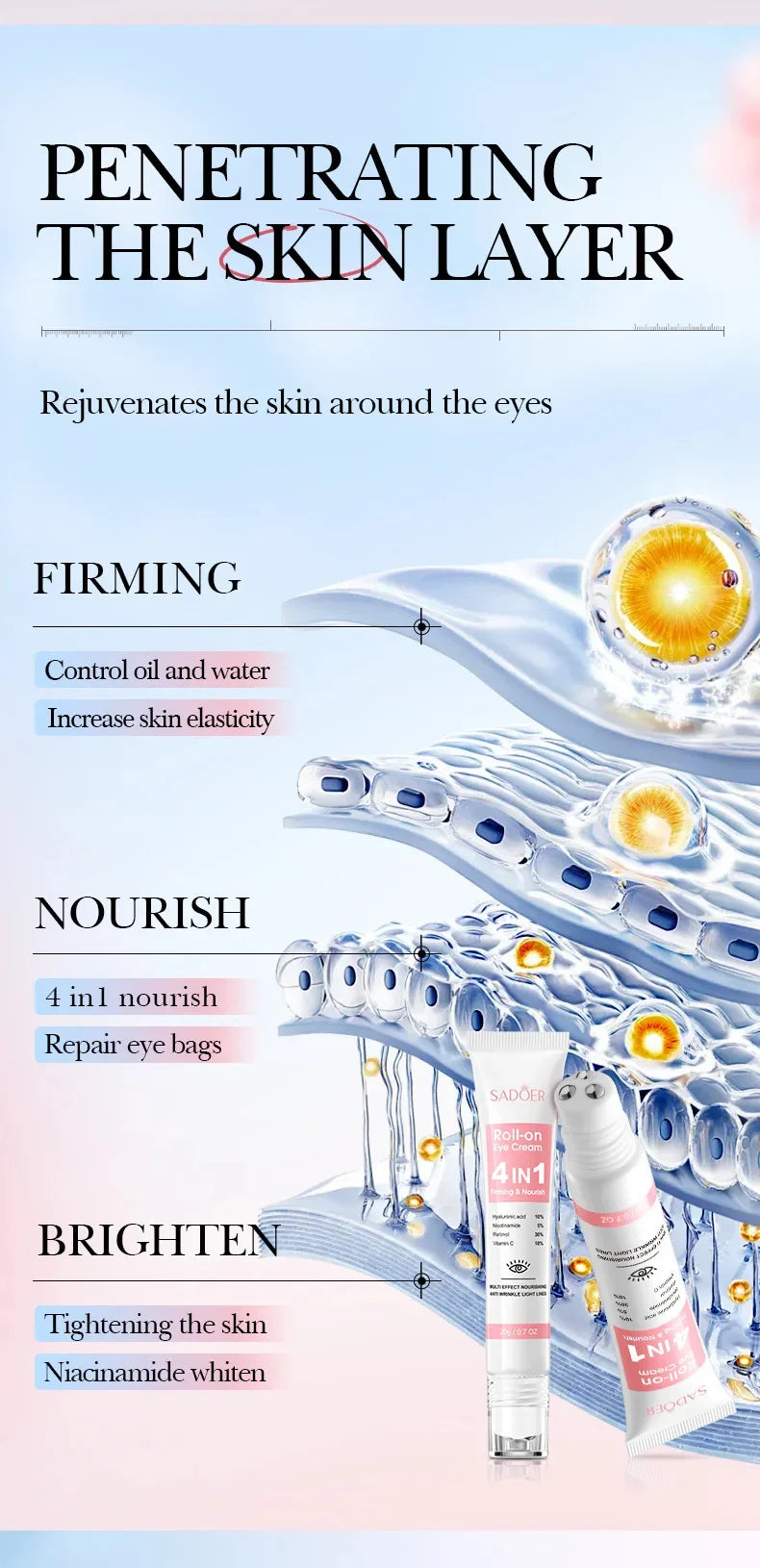 Women Instant Eye Bag Removal Cream with Collagen Anti-Wrinkle