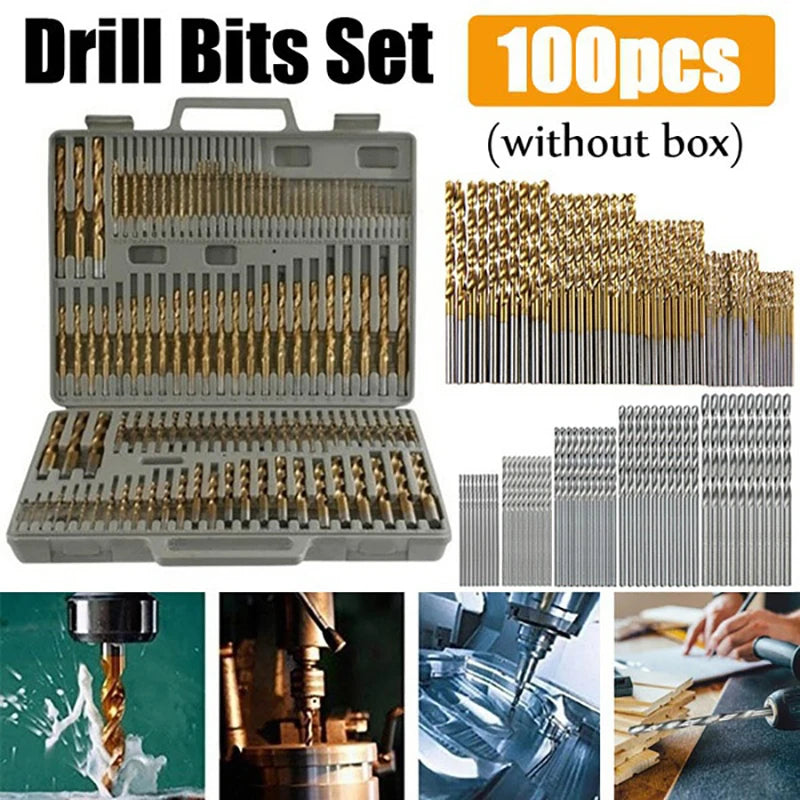 Titanium Coated Drill Bits HSS High Speed Steel Set Tool