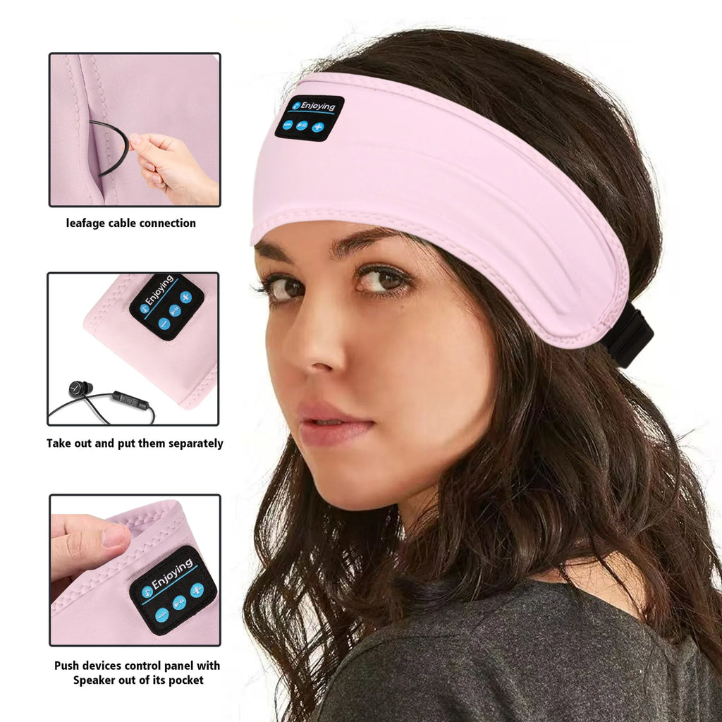 Bluetooth Earphones and  Sleeping HYE Headband Elastic Wireless Headphones Music Eye Mask Wireless Bluetooth Headset Headband