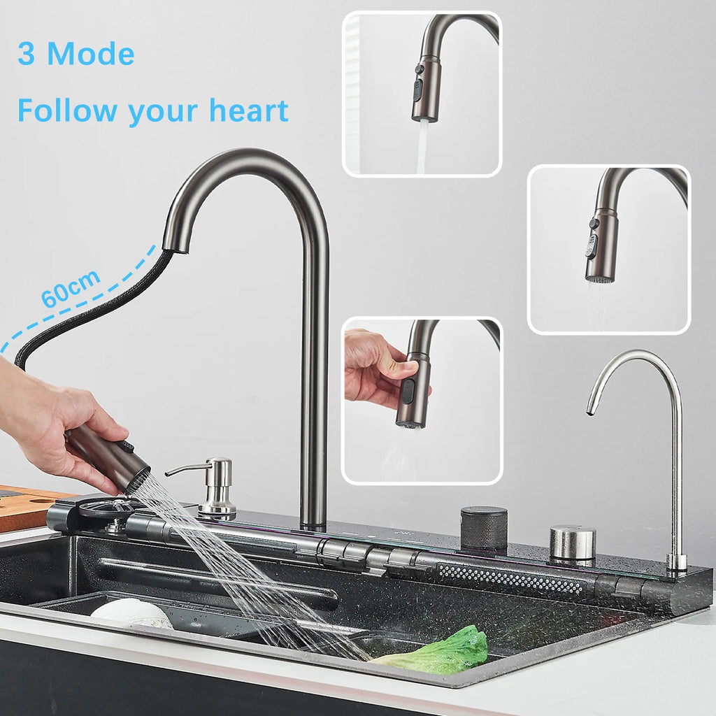 Stainless Steel Kitchen Waterfall Sink