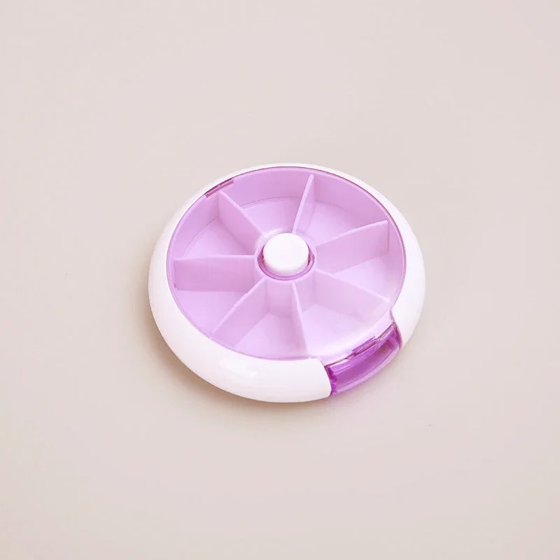 Mini caja portátil para pastillas de vitaminas, organizador de almacenamiento para 7 días, 7 compartimentos, para medicinas y aceites de pescado.