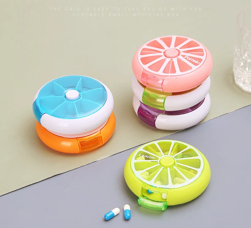 Mini caja portátil para pastillas de vitaminas, organizador de almacenamiento para 7 días, 7 compartimentos, para medicinas y aceites de pescado.