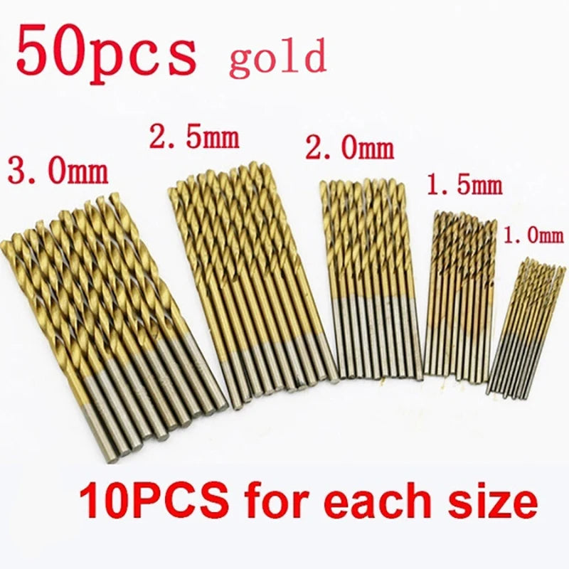 Titanium Coated Drill Bits HSS High Speed Steel Set Tool