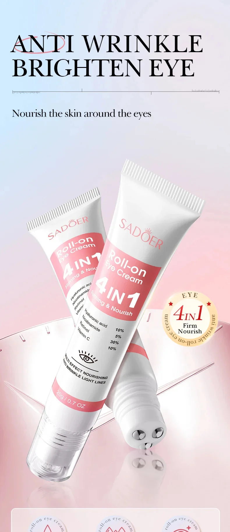 Women Instant Eye Bag Removal Cream with Collagen Anti-Wrinkle