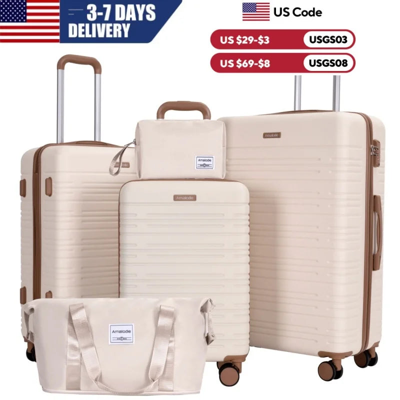 Luggage Sets 3-Piece Suitcases  Hard Case Luggage with TSA Lock
