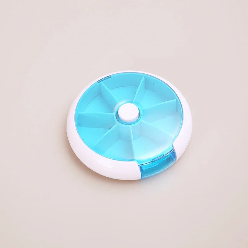 Mini caja portátil para pastillas de vitaminas, organizador de almacenamiento para 7 días, 7 compartimentos, para medicinas y aceites de pescado.