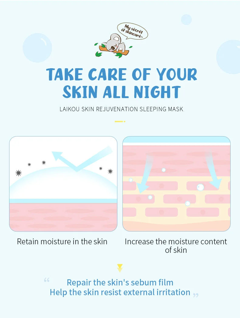 7pcs Moisturizing Facial Mask Hydrating Sleeping Face Sheet Masks Repairing