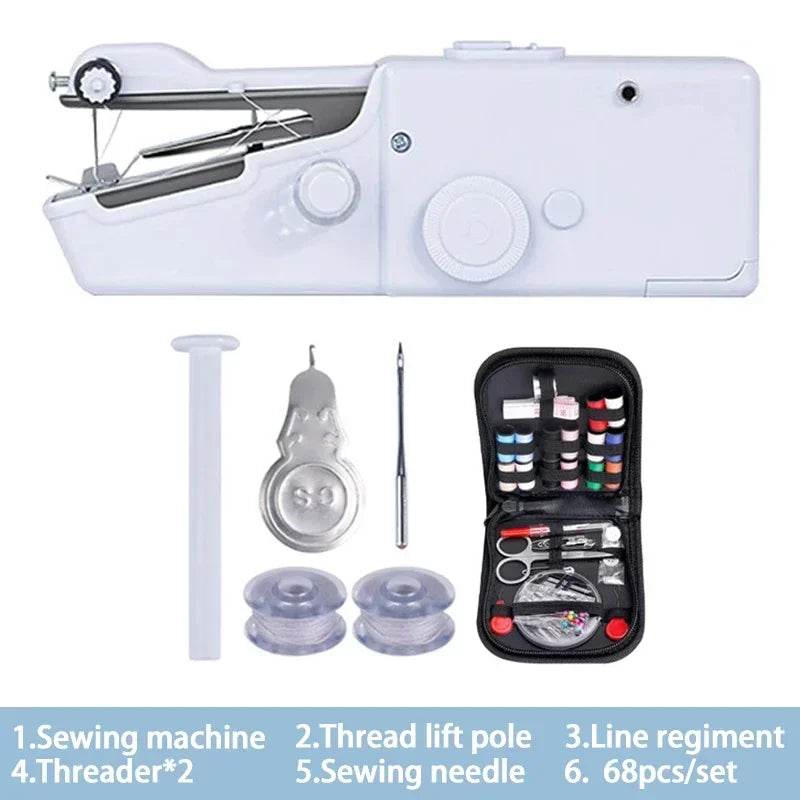 Portable Mini Sewing Machine Handheld Electric Sewing Machine With Bobbin Suitable for Needlework and Manual Work Hand Home DIY