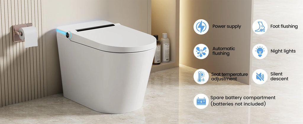 Heated seat, Smart Toilet with Tank