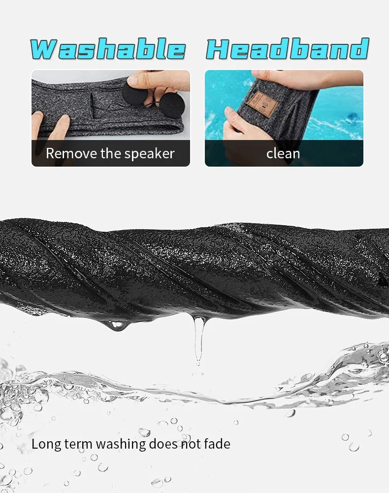 Bluetooth Earphones and  Sleeping HYE Headband Elastic Wireless Headphones Music Eye Mask Wireless Bluetooth Headset Headband