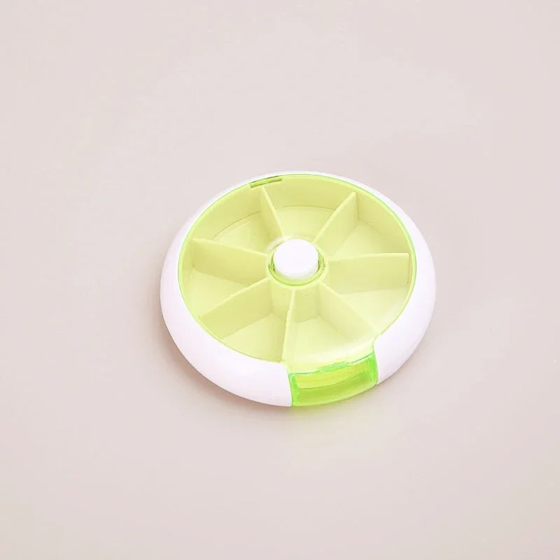 Mini caja portátil para pastillas de vitaminas, organizador de almacenamiento para 7 días, 7 compartimentos, para medicinas y aceites de pescado.