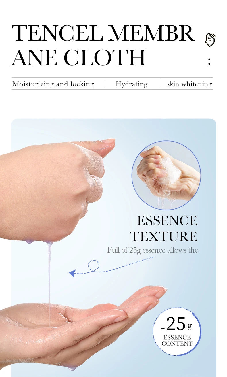 10pcs Hyaluronic Acid Facial Masks