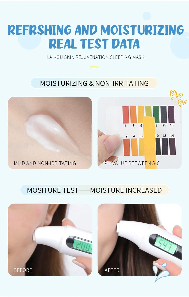 7pcs Moisturizing Facial Mask Hydrating Sleeping Face Sheet Masks Repairing