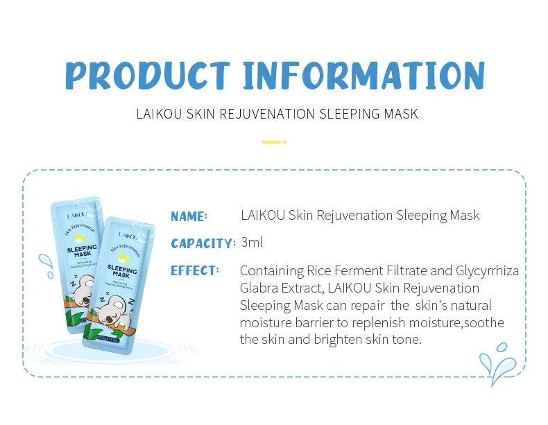 7pcs Moisturizing Facial Mask Hydrating Sleeping Face Sheet Masks Repairing