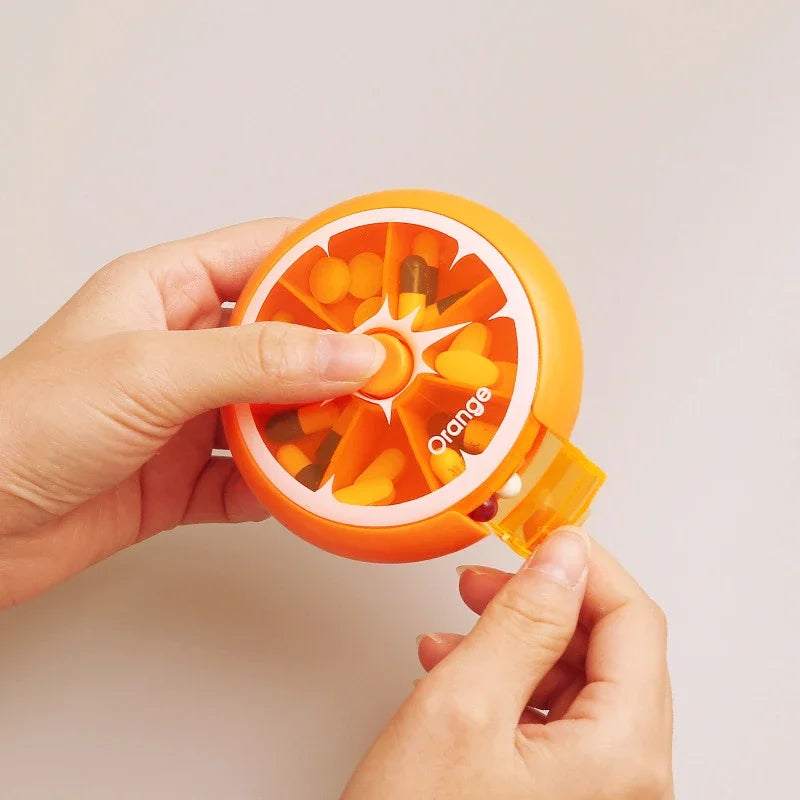 Mini caja portátil para pastillas de vitaminas, organizador de almacenamiento para 7 días, 7 compartimentos, para medicinas y aceites de pescado.