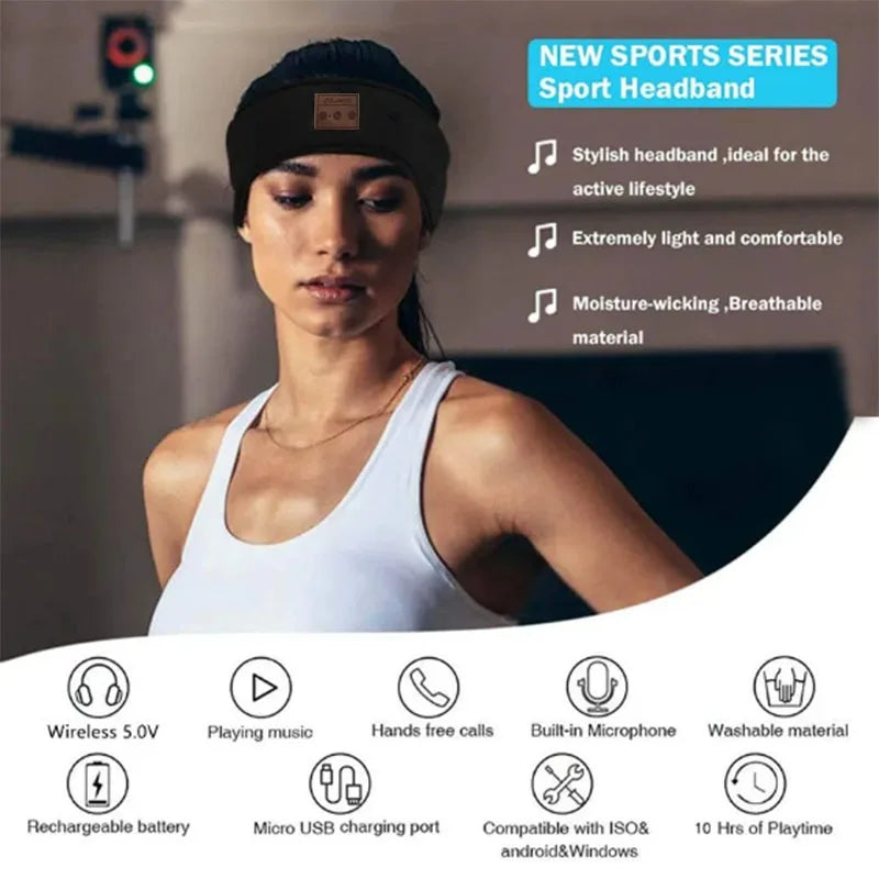 Bluetooth Earphones and  Sleeping HYE Headband Elastic Wireless Headphones Music Eye Mask Wireless Bluetooth Headset Headband