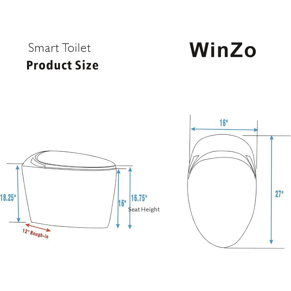 Adjusted Heated Seat, Luxury Smart Toilet With Bidet
